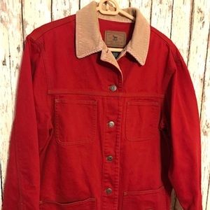 Ralph Lauren Red Canvas Barn Coat Medium
